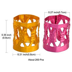 200шт алюминиевые дреды бусины украшение для волос ALUM-YW0001-04