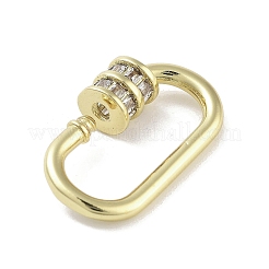 Schlüsselanhängerringe aus Messing mit Mikropavé und Zirkonia&nbsp;KK-M293-50G