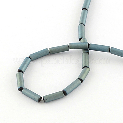 Tube electroplate non-magnétiques brins de perles d'hématite synthétique&nbsp;G-S203-22E