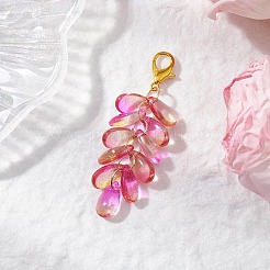 Стеклянные подвесные украшения в форме слезы&nbsp;HJEW-JM03256