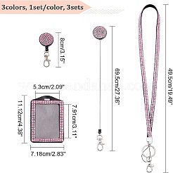 3 шт. 3-цветный прямоугольный держатель для удостоверения личности из искусственной кожи AJEW-CA0002-47