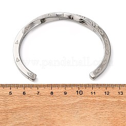 Браслеты-манжеты из нержавеющей стали 304 для женщин&nbsp;BJEW-D361-01P
