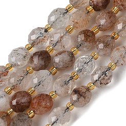 Нити бусин из натурального медного рутилированного кварца G-F809-A41-01