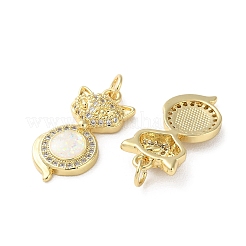 Латунные микропаве прозрачные подвески с фианитом&nbsp;KK-C045-12G