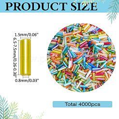 4000 шт. прозрачные радужные стеклянные круглые бусины&nbsp;SEED-ME0001-24