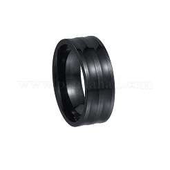 男性用ステンレススチールエナメル指輪201個  ブラック  8mm  usサイズ8（18.1mm）&nbsp;FS-WGADAB4-07