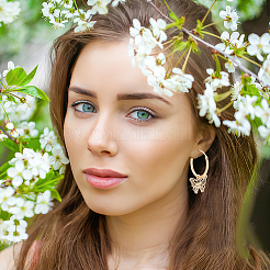 4 пара 4-х стилевых серег с подвеской-русалкой из латуни и сплава для женщин EJEW-AN0003-83