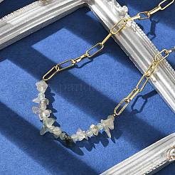 Ожерелья из бисера с натуральным пренитом NJEW-C070-04G-04