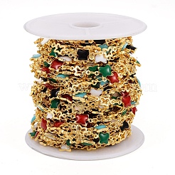 Цепи ручной работы из латуни с эмалированными звеньями CHC-F011-16-G