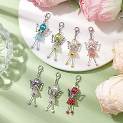 7 pieza de colgante de perlas de vidrio de hadas para decorar bolsos.&nbsp;GL-CJA3BB