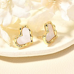 Серьги-гвоздики из латуни с микропаве из прозрачного кубического циркония EJEW-Q010-01G