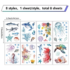 8 лист 8 стиля ПВХ водонепроницаемые наклейки на стену DIY-WH0345-215