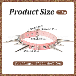 Ожерелья-чокеры из искусственной кожи в стиле панк-рок с заклепками из сплава и шипами&nbsp;NJEW-WH20011-10P-03