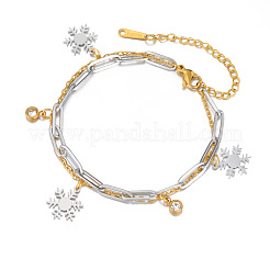 Рождественский браслет из нержавеющей стали 304 с цепочкой из троса и скрепки&nbsp;FS-WG06190-01