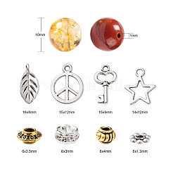 192pcs 8 Arten 10mm Edelsteinperlen Chakra Yoga Heilstein-Kits&nbsp;G-LS0001-02C