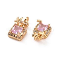 Ciondoli in ottone zirconi chiari micro pavé&nbsp;KK-E068-VF220