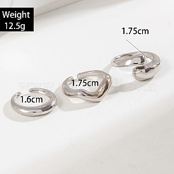合金指輪セット3個  プラチナ  内径：17~18mm&nbsp;WG7802C-12