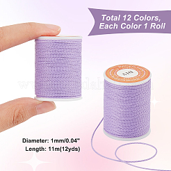 12 рулон круглого вощеного полиэфирного шнура 12 цветов YC-PH0002-40