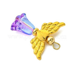 ガラスチャーム  合金ビーズで  天使  ミックスカラー  25x21.5x6mm  穴：1.5mm  10個/セット&nbsp;PALLOY-JF03311-02