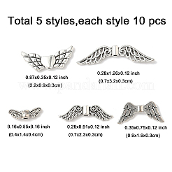 50шт 5 стиля бусины из сплава в тибетском стиле&nbsp;TIBEB-FP0001-05