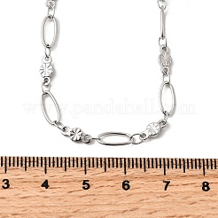 Ожерелья из цветочной цепочки из нержавеющей стали 304 для женщин NJEW-A046-02C-P