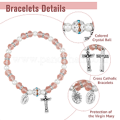 6шт. набор из 6-х цветных стеклянных и акриловых бусин-имитаторов с резинкой для браслетов BJEW-FI0001-37