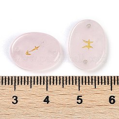 12 шт. 12 стиля двенадцать созвездий натуральный розовый кварц плоские овальные звенья соединительные подвески G-K359-05B