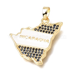 Pendentifs en laiton zircon cubique micro pavé bleu&nbsp;KK-C263-31B-G