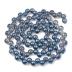 電気メッキガラスビーズセット  パール光沢メッキ  電球  マリンブルー  5mm  穴：1mm  約98個/連  15.35''（39センチメートル）&nbsp;GLAA-Q105-01I