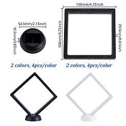 8 шт. 2-цветные квадратные прозрачные ПЭ тонкие пленочные подвесные коробки для ювелирных изделий&nbsp;ODIS-GA0001-70