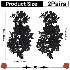 2 paio di toppe in poliestere con strass da stirare/cucire&nbsp;DIY-GF0013-17A