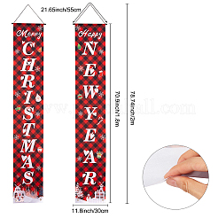 Polyester hängendes Zeichen für Home Office Haustür Veranda begrüßen Weihnachtsdekorationen&nbsp;AJEW-WH0129-49