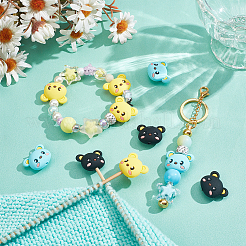 12шт 3 цвета силиконовые фокусные бусины SIL-NB0001-44