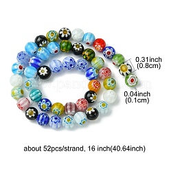 Ручной тысячецветник стеклянные круглые шарик нити LAMP-YW0001-16