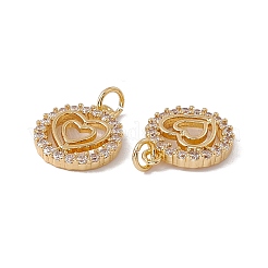 Латунные микропаве прозрачные подвески с фианитом&nbsp;KK-G439-21G