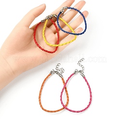 Модный имитация плетеный кожаный браслет материалы BJEW-YW0001-09