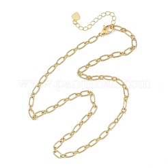 Collares de cadena Figaro texturizada de latón de 4 mm para mujer&nbsp;NJEW-JN06140