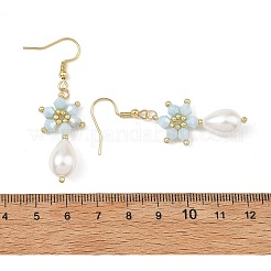Boucles d'oreilles pendantes en perles de verre biconiques en forme de larme&nbsp;EJEW-MZ00765-01