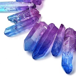 Нити из двухцветных бусин из натурального кварца&nbsp;G-Z131-K01-04