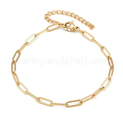 201 браслет-цепочка из нержавеющей стали со скрепками для женщин&nbsp;LS-BJEW-G767-01E-G