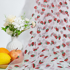 Нейлоновая кружевная ткань с блестками и клубничным узором DIY-WH0453-03