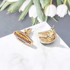 Pendientes de tuerca de circonio cúbico con micro pave de latón&nbsp;EJEW-Z080-03G-03