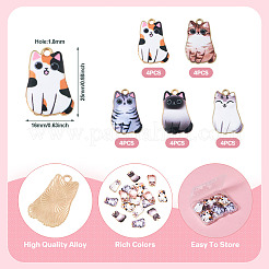 20шт 5 цвета сплава эмалевые подвески&nbsp;ENAM-TA0001-81