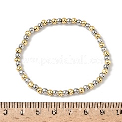 Латунные круглые браслеты из бисера для мужчин и женщин BJEW-B148-05B-GP