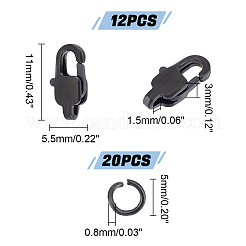 12 шт. ионное покрытие (IP) застежки-лобстеры из нержавеющей стали 304 STAS-UN0040-75