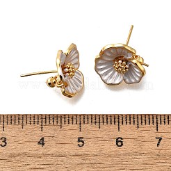 Серьги-гвоздики из латуни с эмалью и штифтами KK-Q048-27G