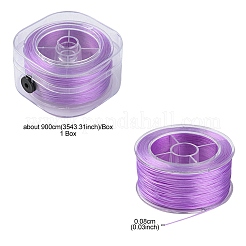 フラット弾性クリスタルストリング  弾性ビーズ糸  ストレッチブレスレット作り用  ミディアム蘭  0.8mm  約98.43ヤード（90m）/箱&nbsp;EW-YW0001-07F