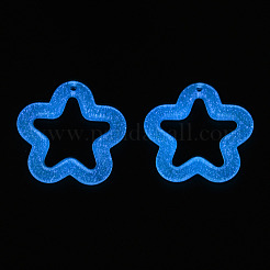 透明蓄光アクリルパーツ  グリッターパウダー付き  スター  アクアマリン  29.5x30.5x5mm  穴：1.8mm  約320個/500g&nbsp;TACR-T007-12B