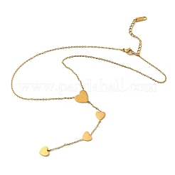 Цепочка из нержавеющей стали 304 в форме сердца и ожерелья для женщин NJEW-A059-05G