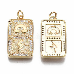 Латунные микропаве прозрачные подвески с фианитом KK-S356-232G-NF